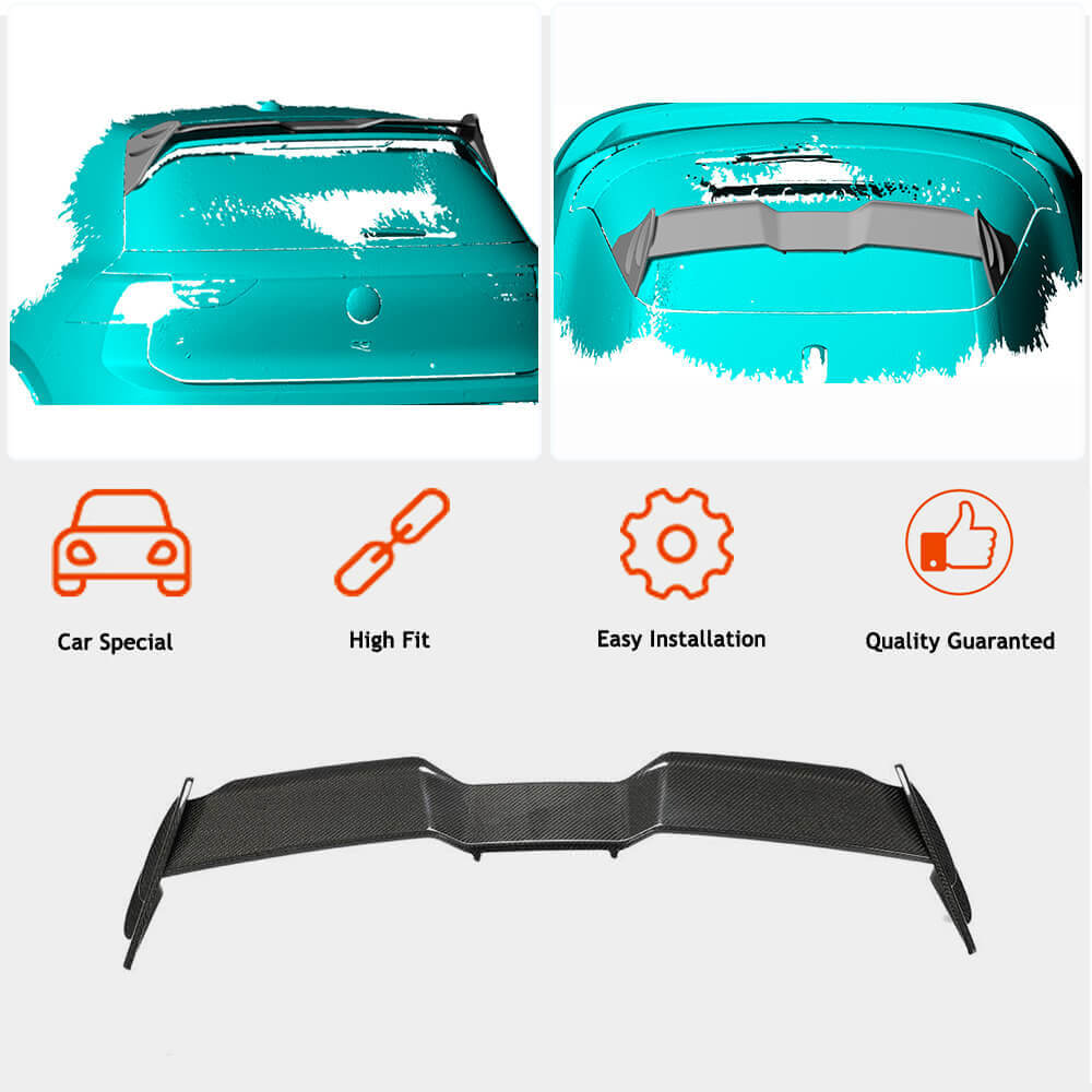Spoiler V2 (for GTI/R EU 2019-2024, Carbon) for Volkswagen Golf 8 2019- - image 5