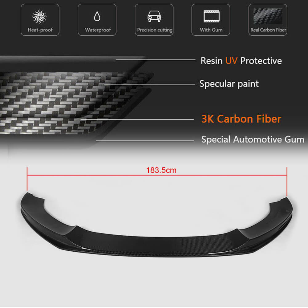 Front Bumper Lip V2 (for S-Line 2010-2014, Carbon) for Audi A7 2010-2018 - image 5