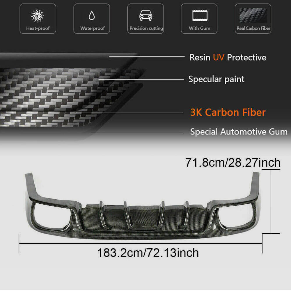 Rear bumper diffuser (2009-2013, Carbon) for Porsche Panamera 2009-2016 - image 5
