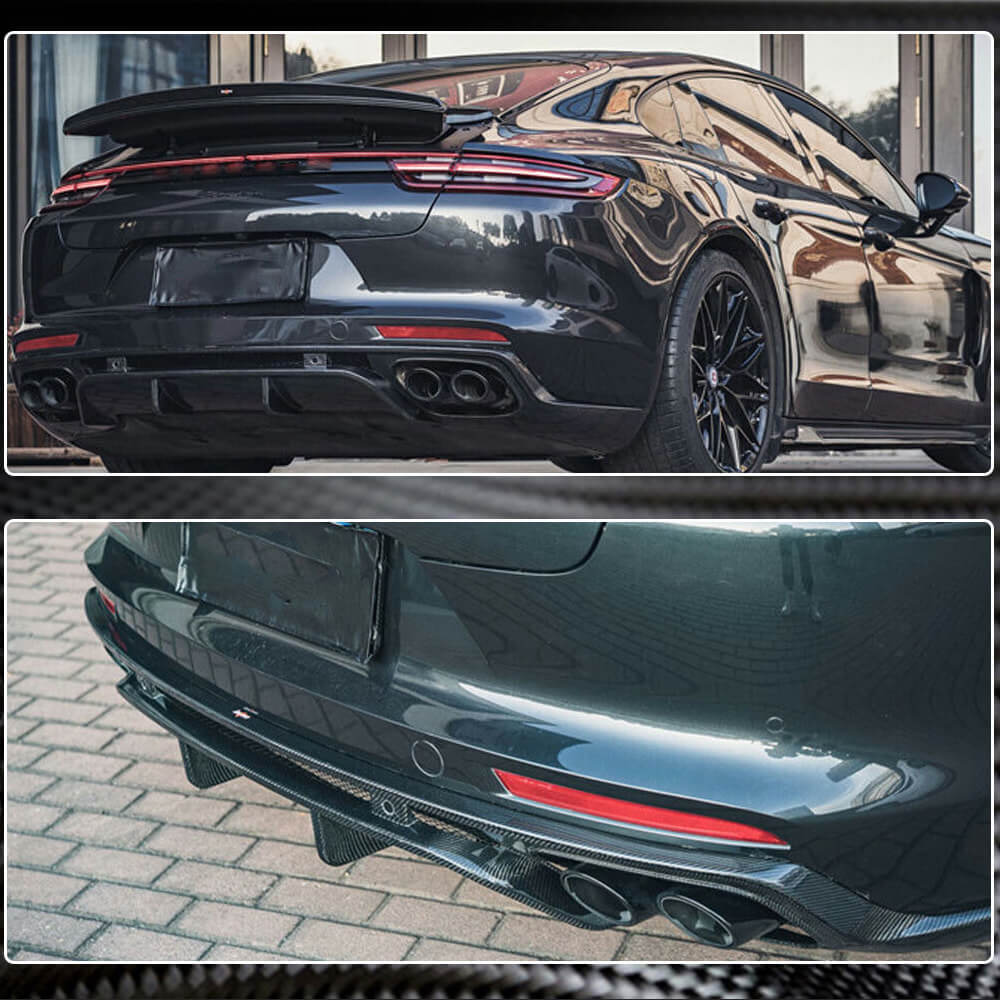 Rear bumper diffuser (2016-2020, Carbon) for Porsche Panamera 2016-2023 - image 5