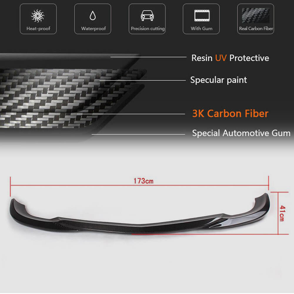 Front Bumper Lip Spoiler (for AMG-Line 2008-2011, Carbon) for Mercedes C-class W204 2007-2015 - image 5
