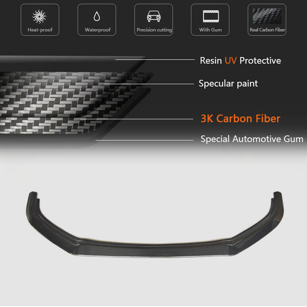 Lip V1 front bumper cover (for R HB 2010-2013, Carbon) for Volkswagen Golf 6 - image 5