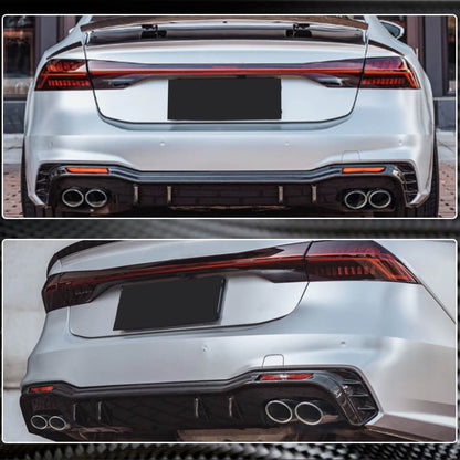 Rear bumper diffuser (for S-Line 2018-2022, Carbon) for Audi A7 2018- - image 5