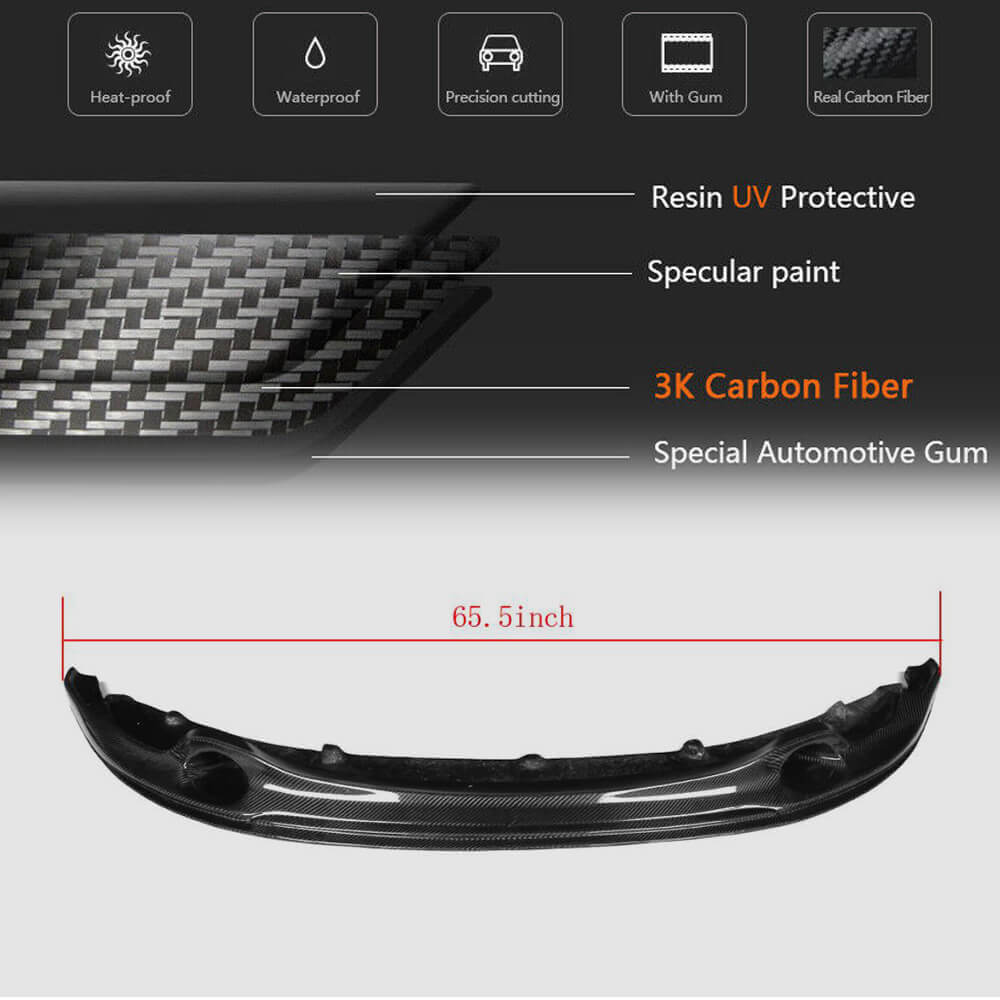 Front Bumper Lip V2 for 1M E82 Carbon for BMW 1 Series E81/82/87/88 2004-2011 - image 5