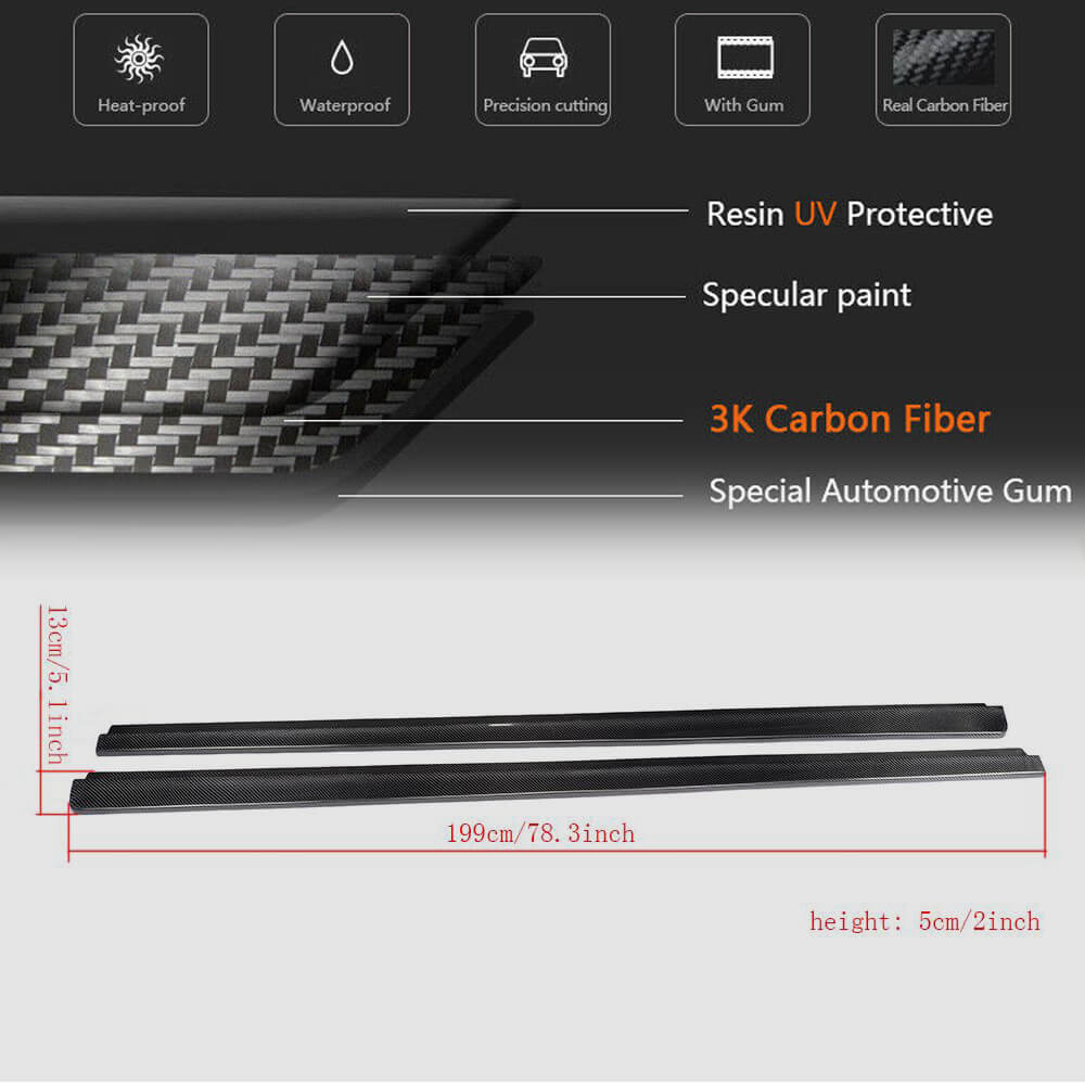 Side sills (for AMG SD, Carbon) for Mercedes C-class W204 2007-2015 - image 5