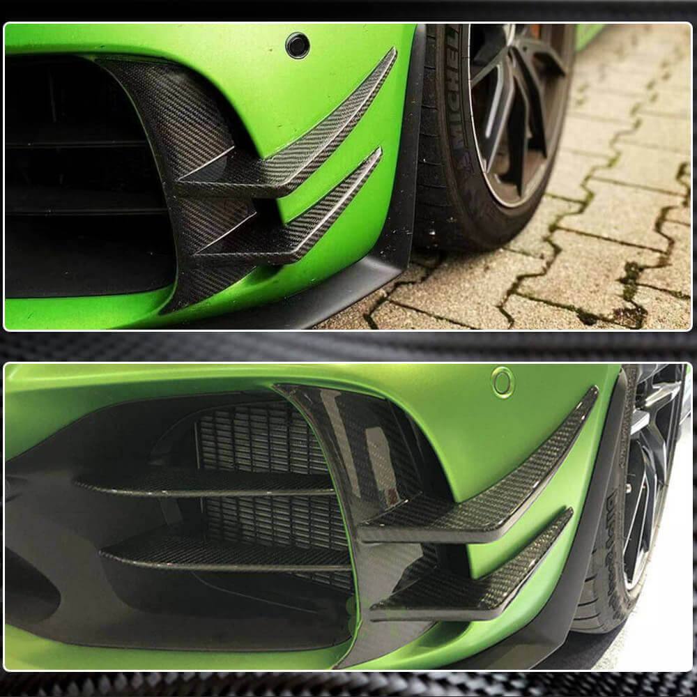 Covers on the front bumper V2 (for GT R 2016-2019, Dry carbon) for Mercedes-AMG GT C190/R190 - image 5