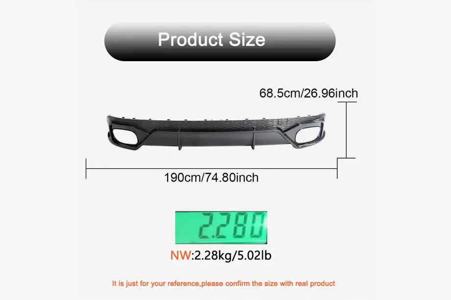 Rear Bumper Diffuser (2020-2023, Carbon) for Audi Q8 2018- - image 5