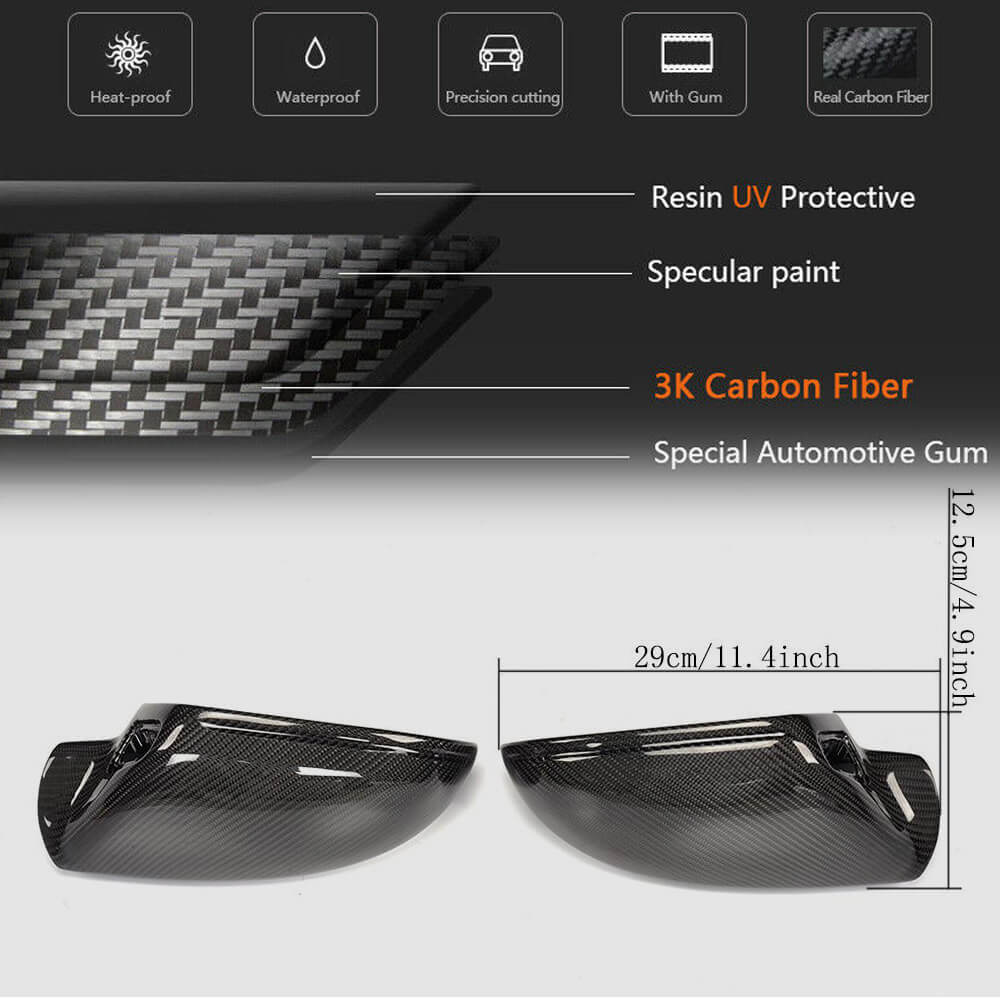 Carbon Mirror Covers (2011-2014) V2 for Audi A6 C7 2011-2017 - image 5