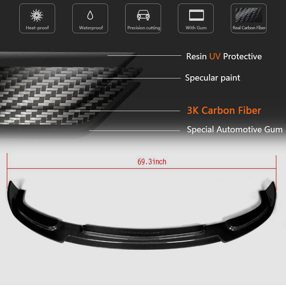 Front Bumper Lip Spoiler (for G37 SD 2009-2013, Carbon) for Infiniti G25/G35/37 (V36/CV36) 2006-2015 - image 5