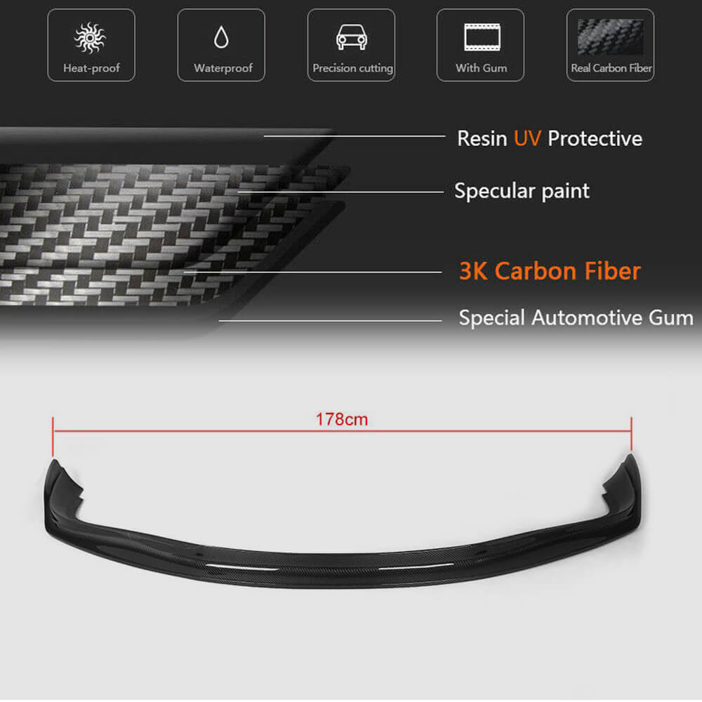 Front Bumper Lip Spoiler (for G37 Coupe 2009-2013, Carbon) for Infiniti G25/G35/37 (V36/CV36) 2006-2015 - image 5