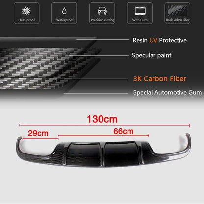 Rear Bumper Diffuser V3 for AMG SD 2008-2011 Carbon for Mercedes C-class W204 2007-2015 - image 5