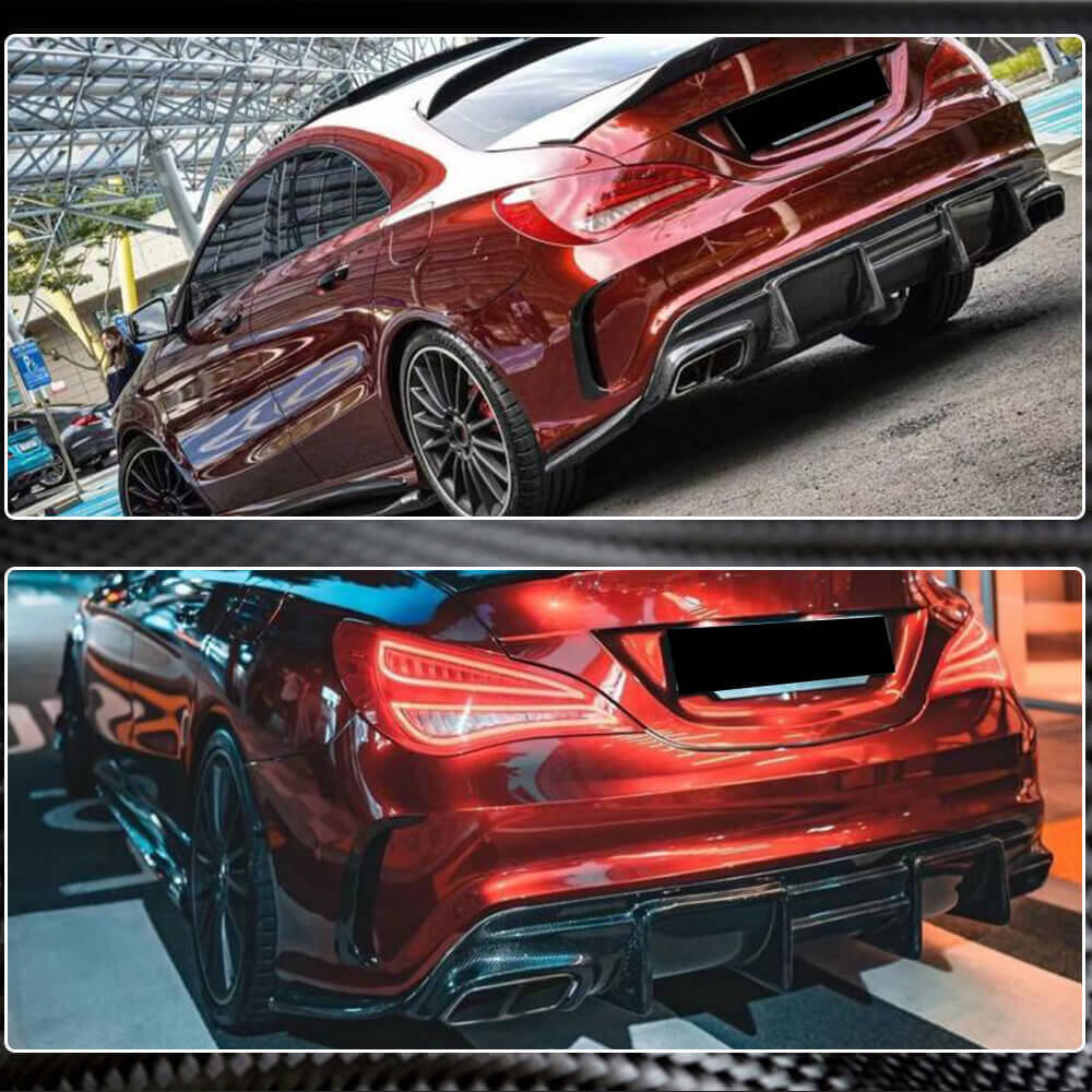 Rear Bumper Diffuser V1 for AMG-Line / CLA45 AMG, Carbon for Mercedes CLA C117 2013-2019 - image 5