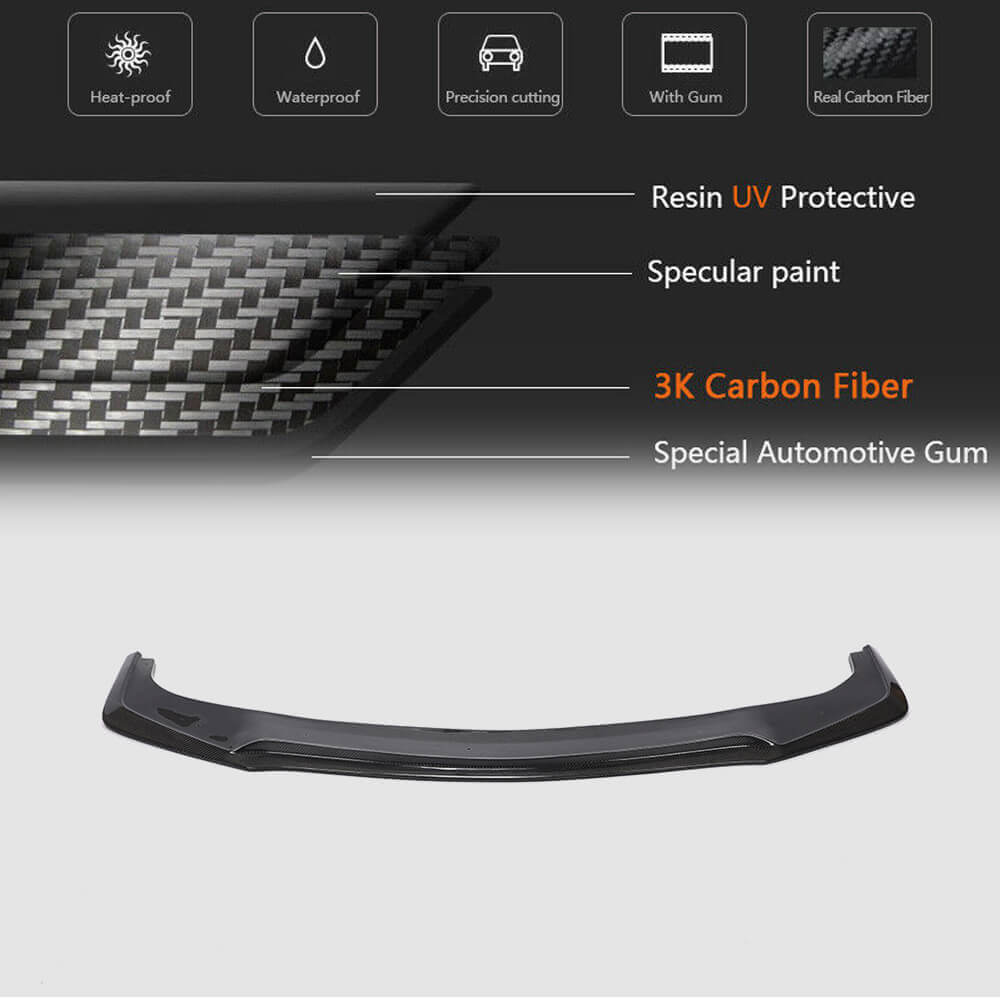 Lip V1 front bumper cover (for Q50 Sport 2014-2017, Carbon) for Infiniti Q50/Q60 2013-2024 - image 5