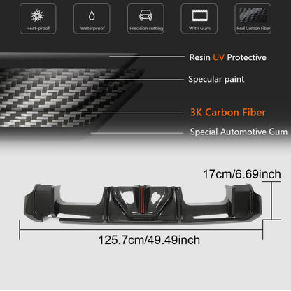 Rear Bumper Diffuser With Splitters Dry Carbon Fiber V5 (for G82/G83 2021+) for BMW 4 series G22/23/26 2020- - image 5
