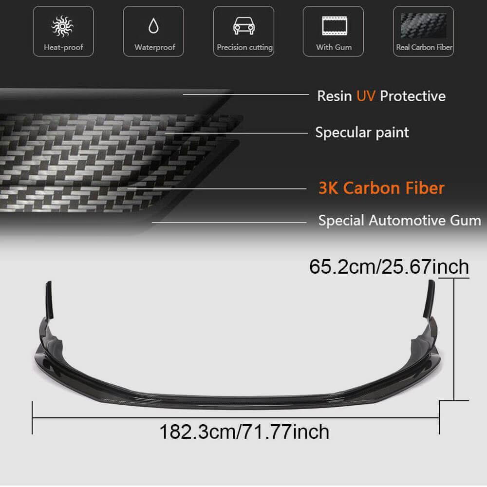Lip V1 front bumper cover (2016-2019, carbon) for Porsche Boxster/Cayman 982 (718) 2016- - image 5