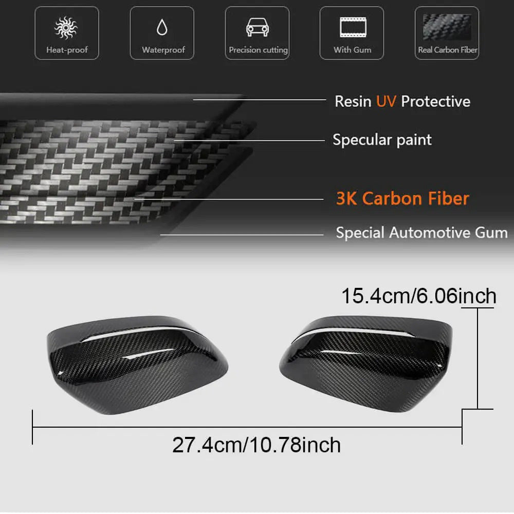 Mirror Caps M-Look V3 (2018-2021, Carbon) for BMW 8 Series G14/G15/G16 2018- - image 5