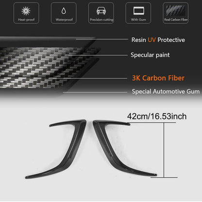 Covers on the rear bumper (for coupe/cabriolet C63 AMG 2015-2019, Carbon) for Mercedes C-class W205 2014-2021 - image 5