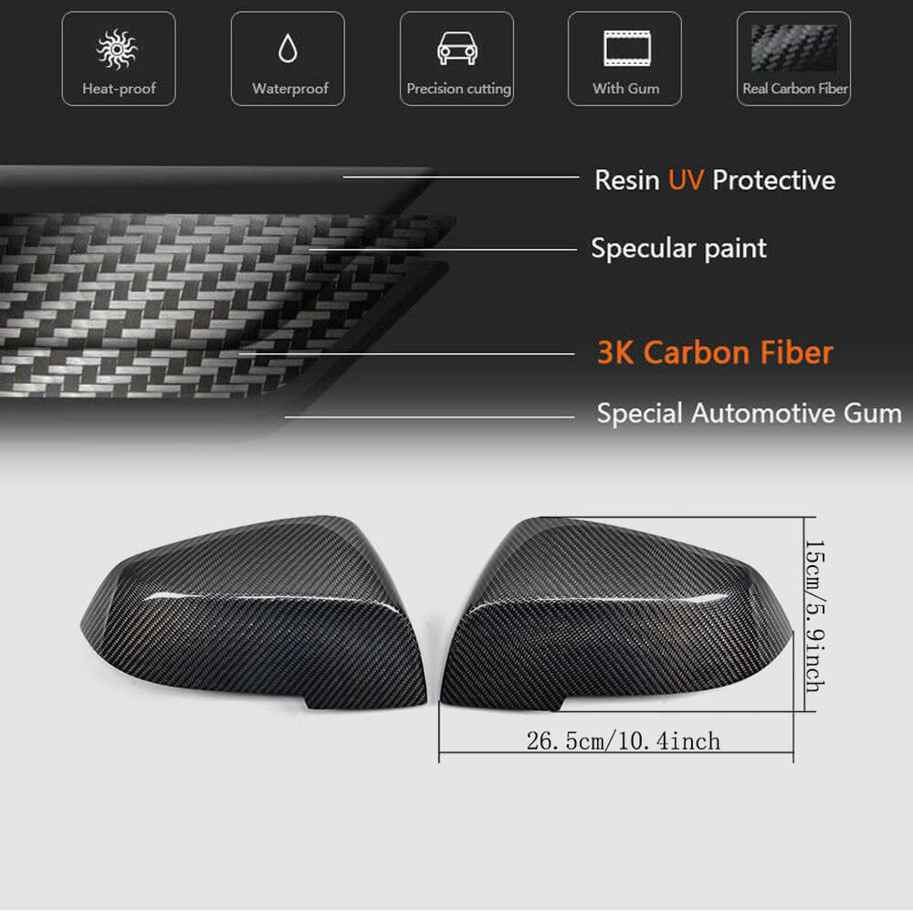 Mirror Covers Pair Carbon Fiber V1 for BMW 1 series F20/21 2011-2019 - image 5