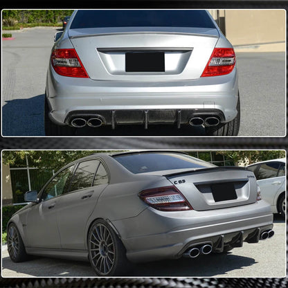 Rear Bumper Diffuser V2 (for AMG SD 2008-2011, Carbon) for Mercedes C-class W204 2007-2015 - image 5