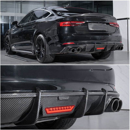 Rear Bumper Diffuser V1 (for S-Line 2016-2020, Carbon) for Audi A5 2016-2025 - image 5