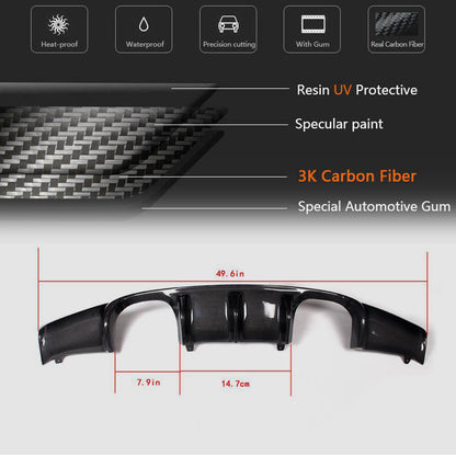 Rear Bumper Diffuser Carbon Fiber V4 (for E92/E93 M3) for BMW 3 series E-90/91/92/93 2005-2011 - image 5