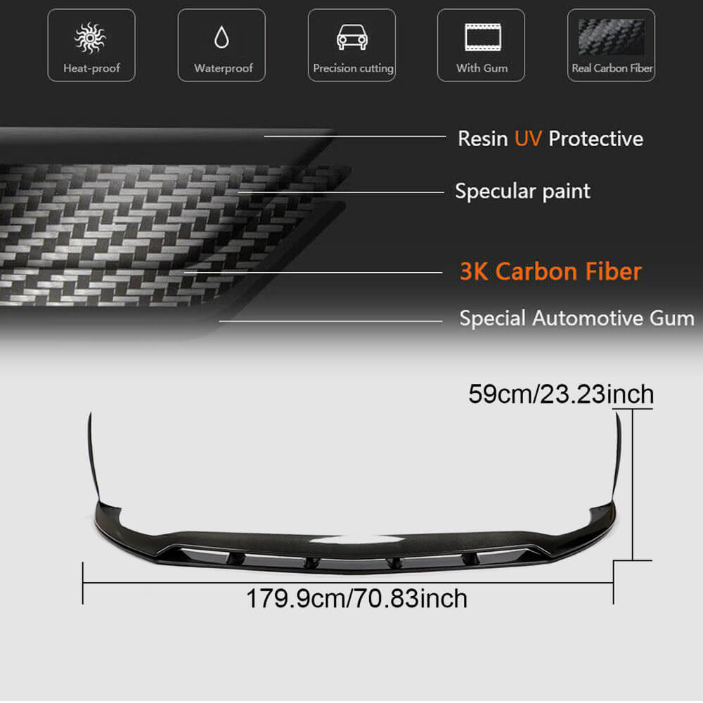 Front Bumper Lip Spoiler (for AMG-Line / CLA35 AMG SD 2019-2022, Carbon) for Mercedes CLA C118 2019- - image 5