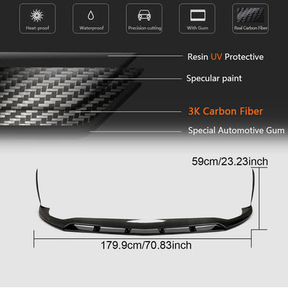 Front Bumper Lip Spoiler (for AMG-Line / CLA35 AMG SD 2019-2022, Carbon) for Mercedes CLA C118 2019- - image 5