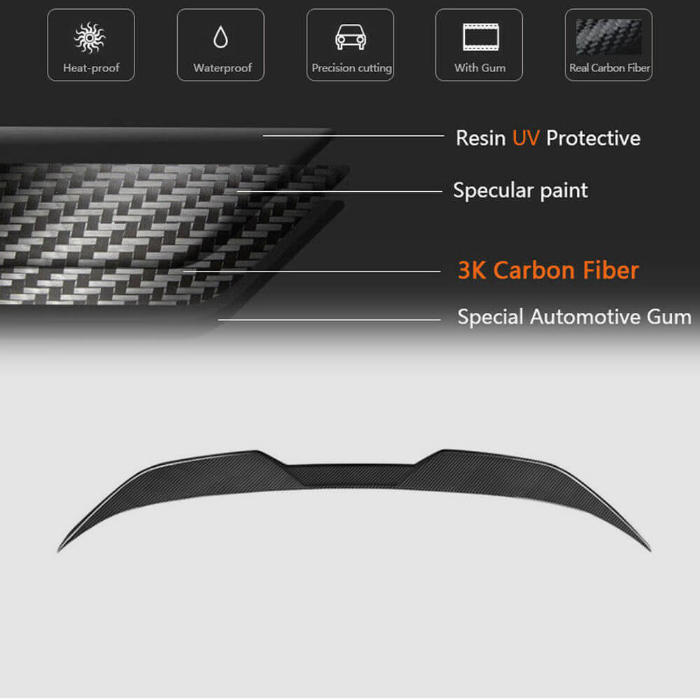 Rear Trunk Spoiler Carbon Fiber V4 for BMW 2 Series G42 2021- - image 5