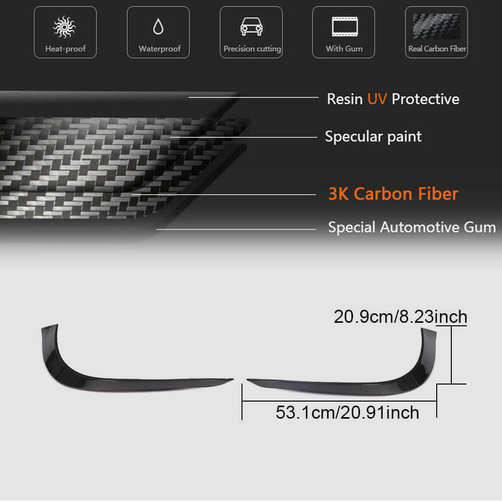 Carbon Front Bumper Covers (for Base 2016-2020) for Mercedes SLK R172 2011-2016 - image 5