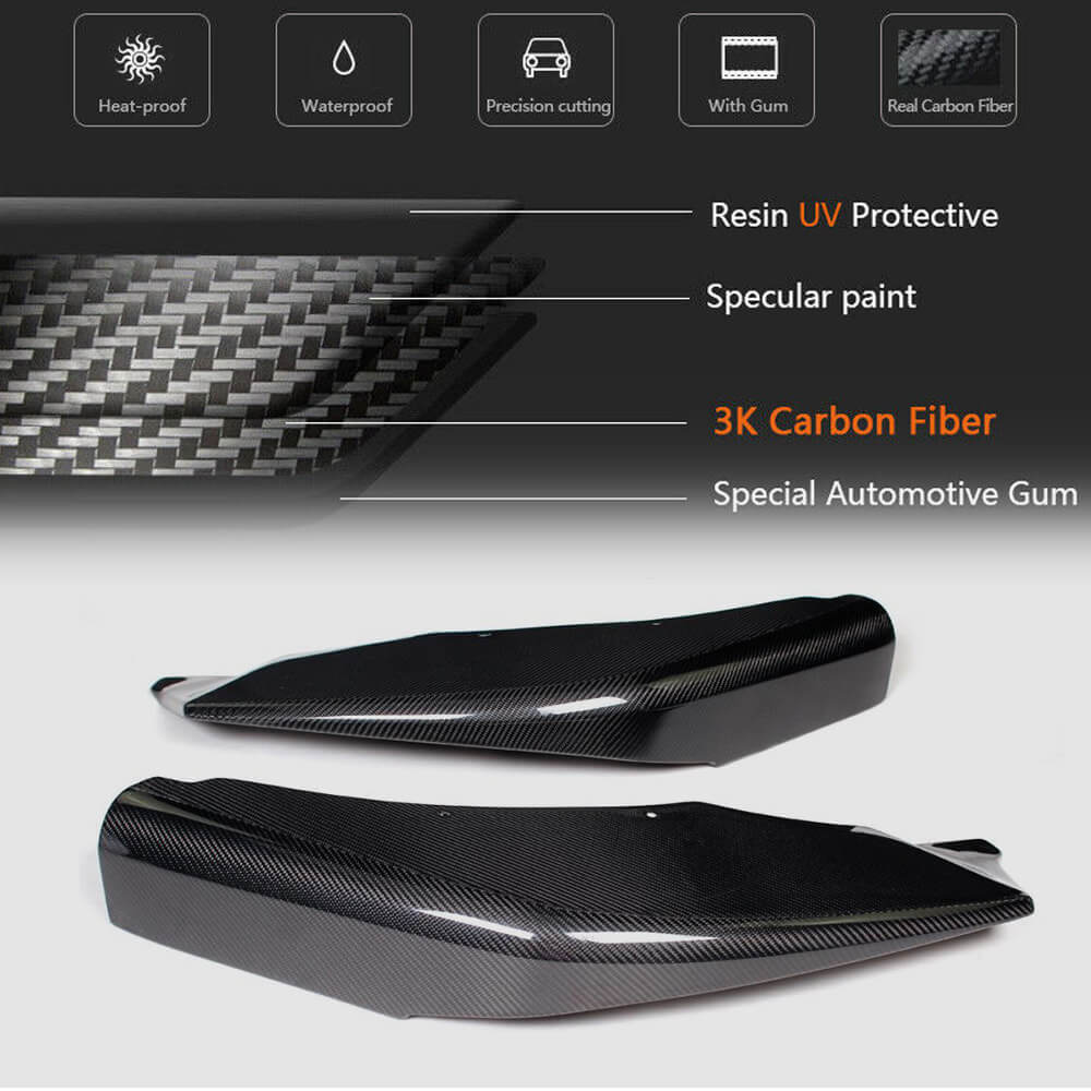 Front Bumper Splitters Carbon Fiber V1 (for M-Sport) for BMW 6 F12/F13/F06 2011-2015 - image 5