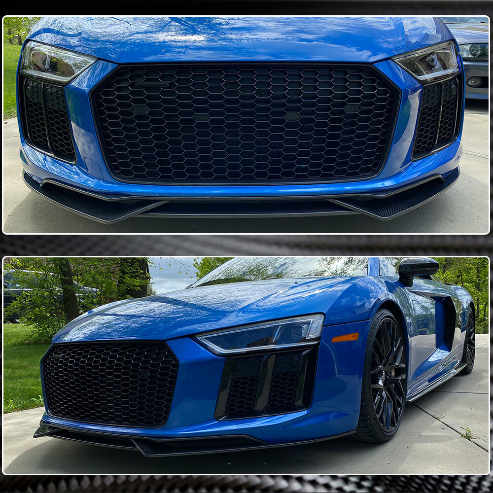 Front Bumper Lip Carbon Fiber V2 for Audi R8 2015- - image 5