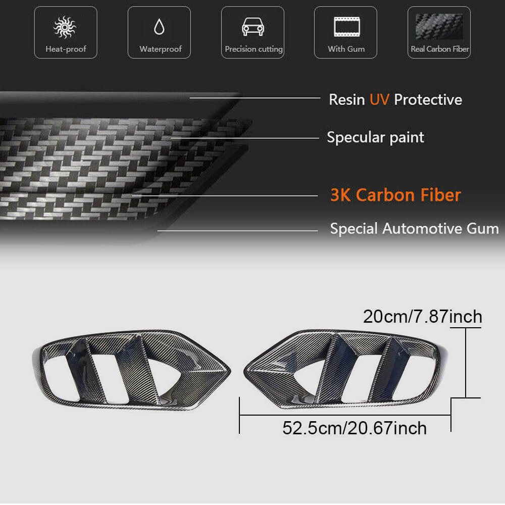 Covers for fog lights (for SD Base 2015-2019, Carbon) for Mercedes C-class W205 2014-2021 - image 5