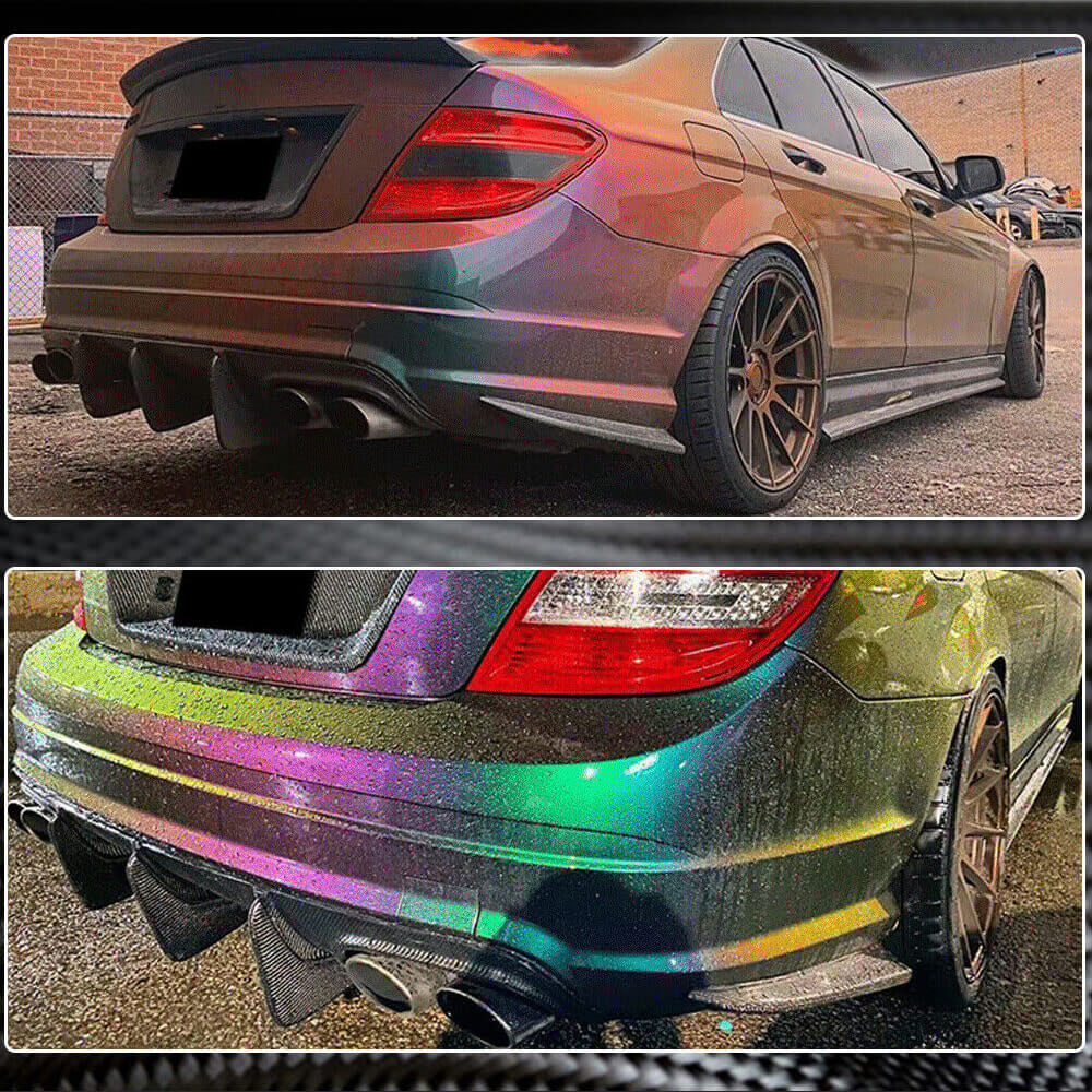 Rear Bumper Diffuser V1 for AMG SD 2008-2011, Carbon for Mercedes C-class W204 2007-2015 - image 5