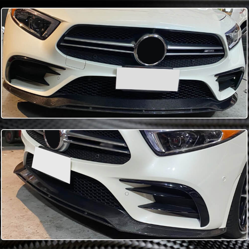 Front Bumper Lip Spoiler (for AMG/AMG-Line 2018-2020, Carbon) for Mercedes CLS C257 2018- - image 5