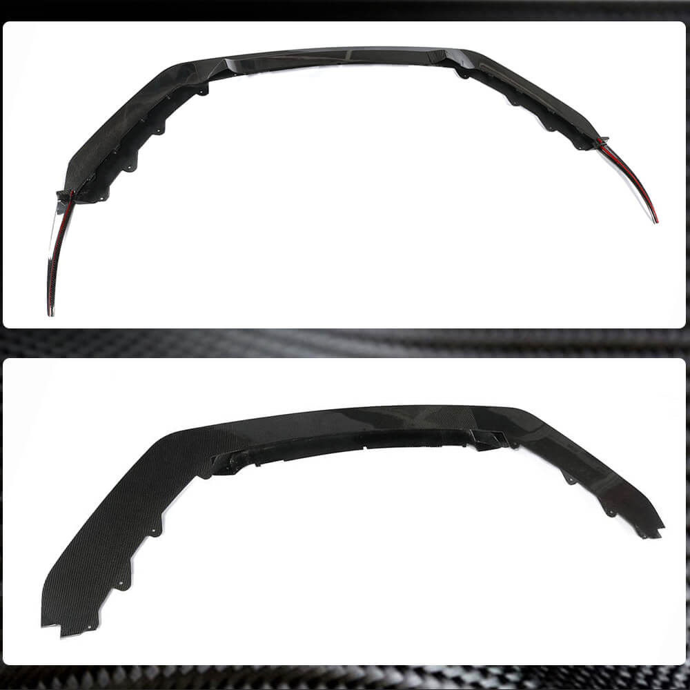 Front Bumper Lip Spoiler (for Base 2017-2019, Carbon) for Jaguar F-Type 2013-2024 - image 5
