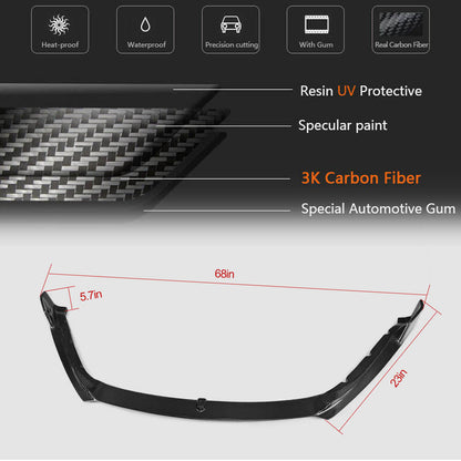 Front Bumper Lip Spoiler (2013-2016, Carbon) for Jaguar F-Type 2013-2024 - image 5