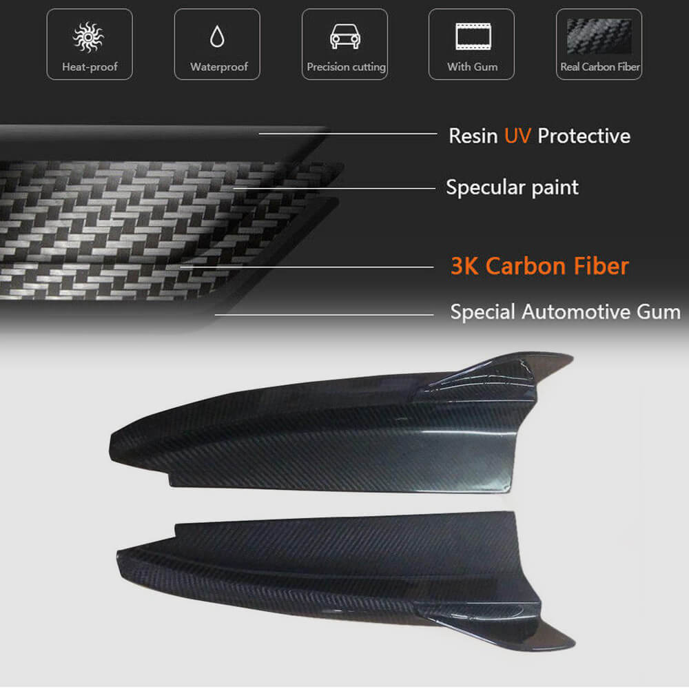 Rear bumper protectors V2 (for AMG-Line coupe/convertible / C43 AMG 2015-2019, Carbon) for Mercedes C-class W205 2014-2021 - image 5