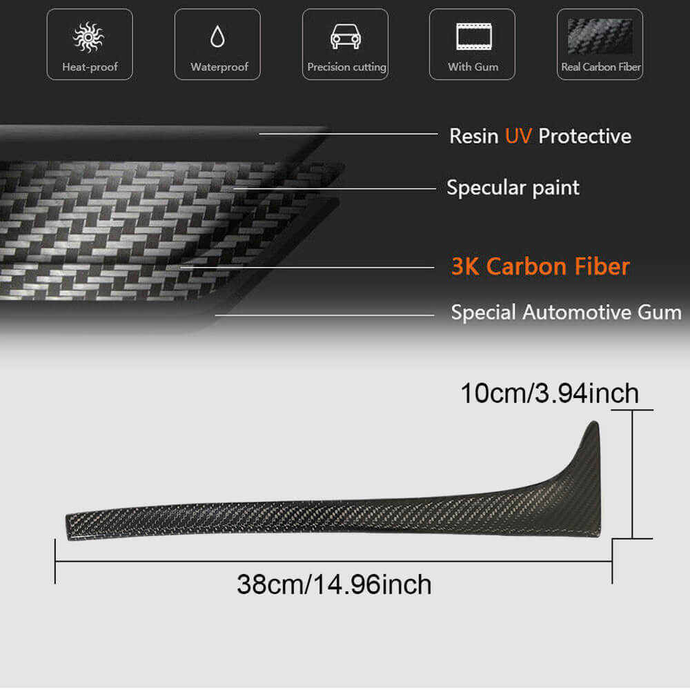 Carbon Rear Window Pillar Covers (for Base) for Volkswagen Golf 7/E-Golf 2012-2020 - image 5