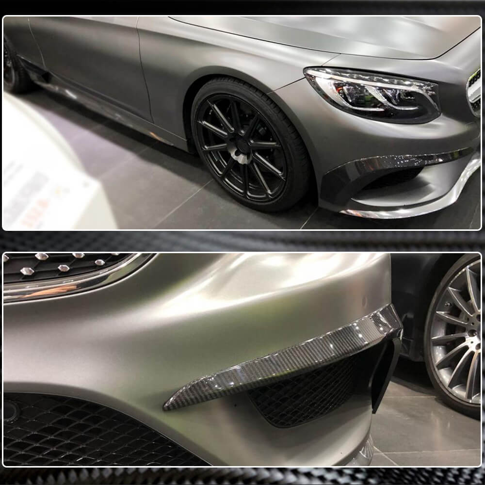 Front bumper inserts (for AMG-Line 2015-2018, Carbon) for Mercedes S-class C217 Coupe 2014-2020 - image 5