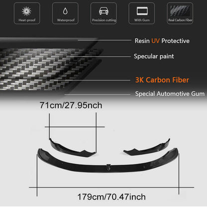 Front Bumper Lip V3 for F82/F83, Carbon for BMW 4 Series F32/F33/F36 2012-2020 - image 5