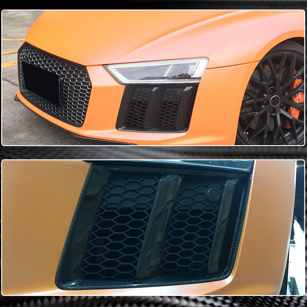 Front bumper extensions V1 (2015-2020, Carbon) for Audi R8 2015- - image 5