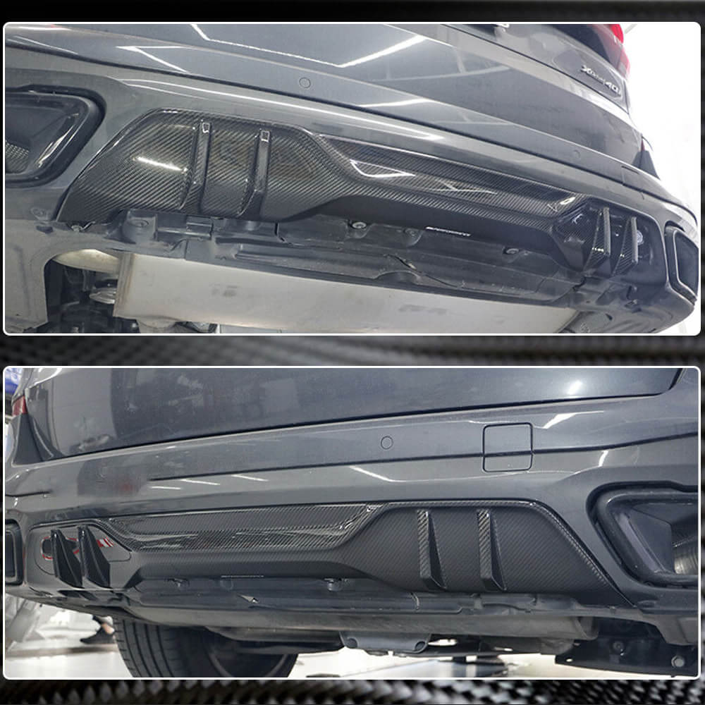 Rear bumper diffuser V1 (2018-2022, natural carbon) for BMW X5 G05 2019- - image 5