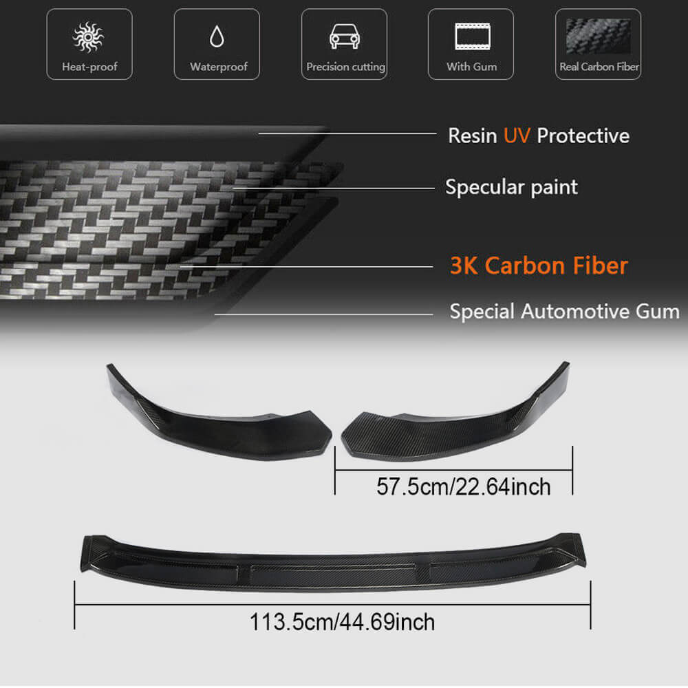 Front bumper lip spoiler Lip V1 (for S-Line Sedan 2015-2019, Carbon) for Audi A4 B9 2015-2024 - image 5