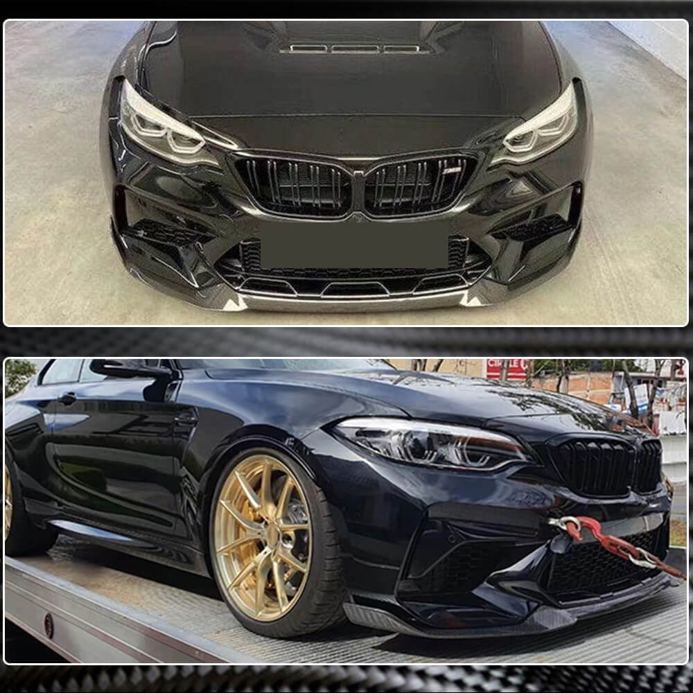 Front Bumper Lip V3 for F87 M2 Competition, Carbon for BMW 2 Series F22/F23 2014-2021 - image 5