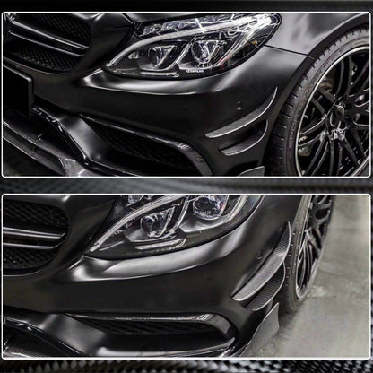 Covers on the front bumper (for C63 AMG 2015-2019, Carbon) for Mercedes C-class W205 2014-2021 - image 5