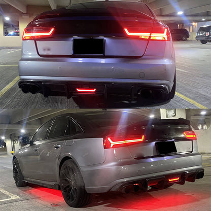 Rear Bumper Diffuser Carbon (for Base 2014-2018) for Audi A6 C7 2011-2017 - image 5