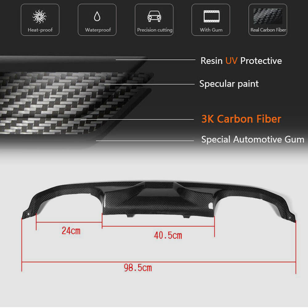 Rear Bumper Diffuser V7 (for F82/F83, Carbon) for BMW 4 Series F32/F33/F36 2012-2020 - image 5