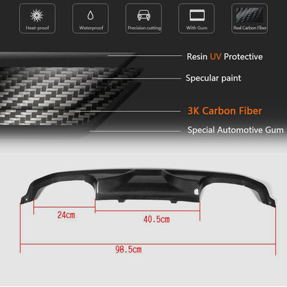 Rear Bumper Diffuser V7 (for F82/F83, Carbon) for BMW 4 Series F32/F33/F36 2012-2020 - image 5