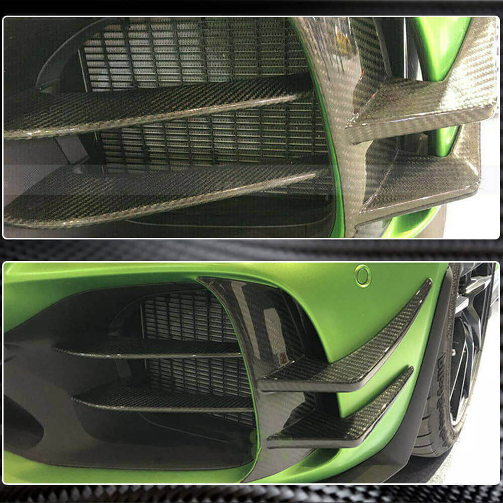 Front bumper extensions V1 (for GT R 2016-2019, Carbon) for Mercedes AMG GT C190/R190 2014-2022 - image 5