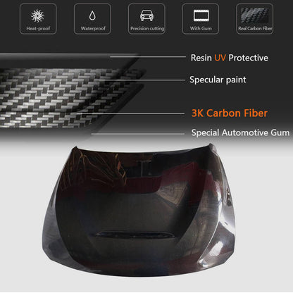 Engine Bonnet Hood Cover Carbon Fiber V1 for BMW 3 series F-30/31/34 2012-2019 - image 5